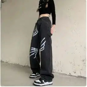 Cyber Y2K Skeleton Pants