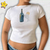 Fruit Prints Cropped T-Shirts Y2K