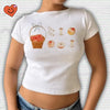 Fruit Prints Cropped T-Shirts Y2K