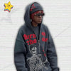 Skeleton Hoodie Zip Up Y2K