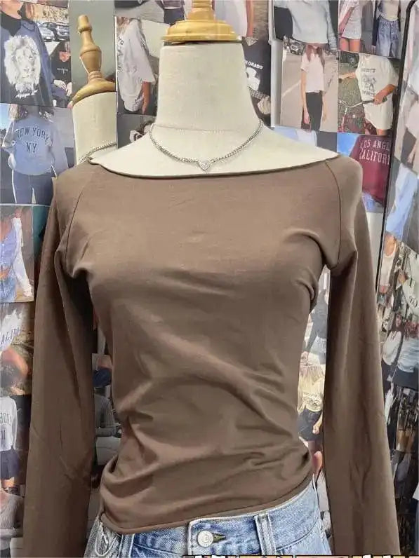 Solid Color Y2K Shirt