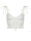 White Crop Top Y2K