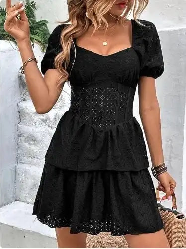 Y2K Black Lace Dress