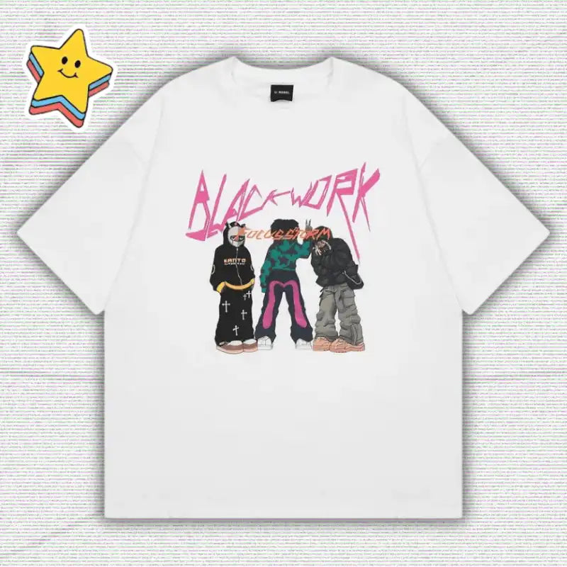 Y2K Black Work Crew Tee