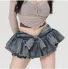 Y2K Bow Denim Skirt
