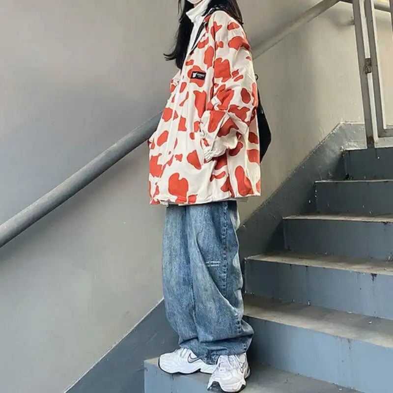 Y2K Cow Print Jacket