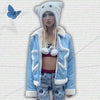 Y2K Fur Collar Coat
