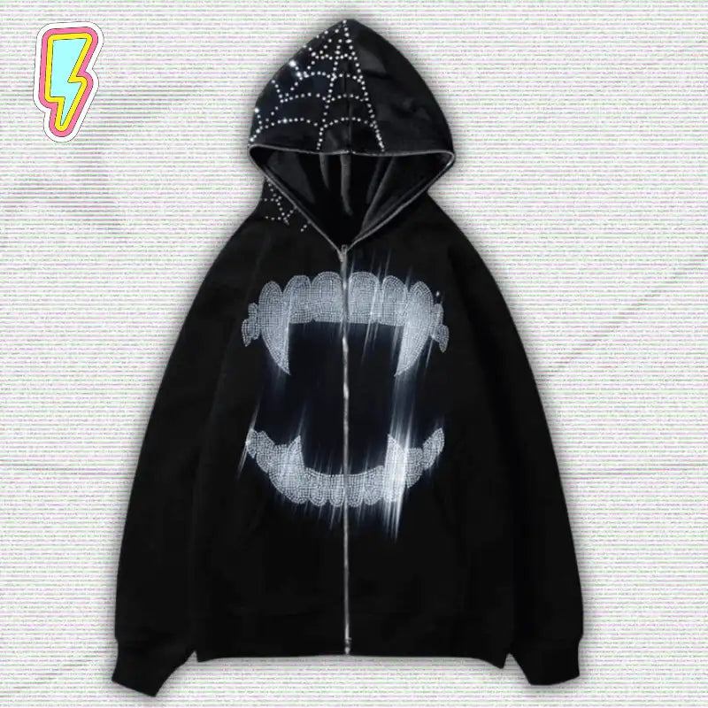 Y2K Grunge Rhinestone Jacket