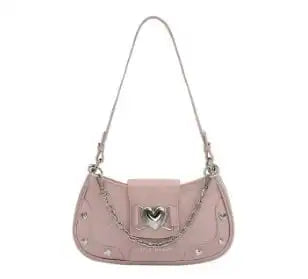 Y2K Heart Rivets Chain Bag