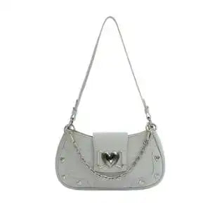 Y2K Heart Rivets Chain Bag