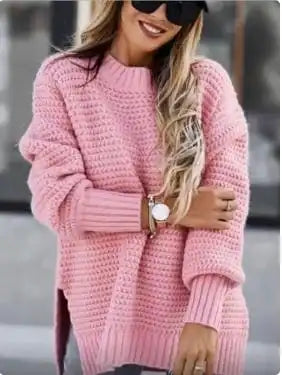 Y2K Mock Neck Knitted Sweater