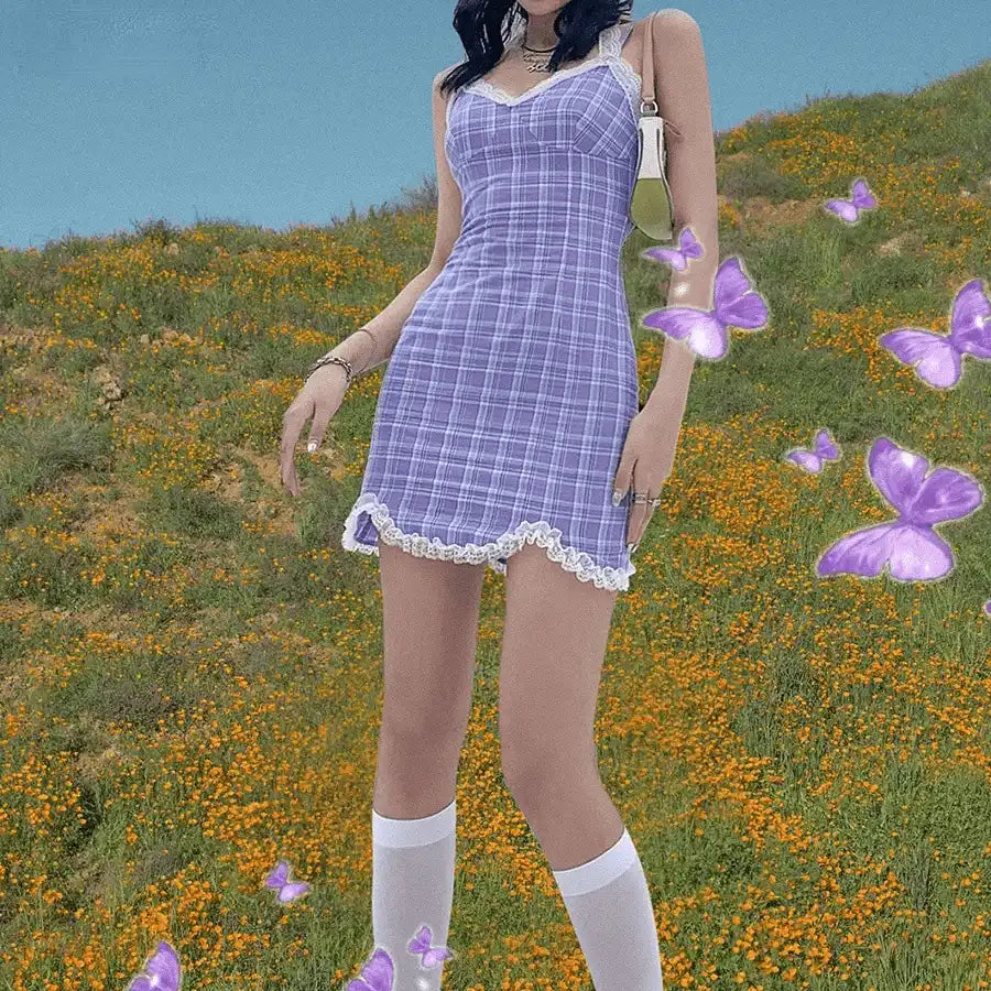 Y2K Purple Dress