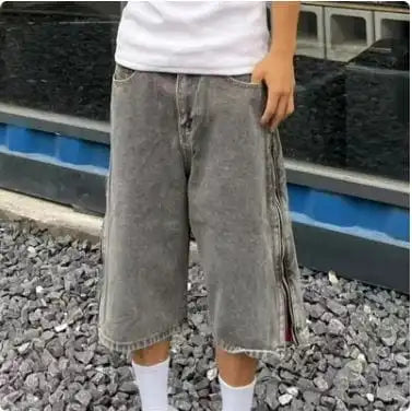 Y2K Striped Denim Short