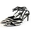 Y2K Zebra Strappy Heels
