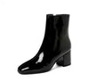 Y2K Zipper Patent Leather Boots