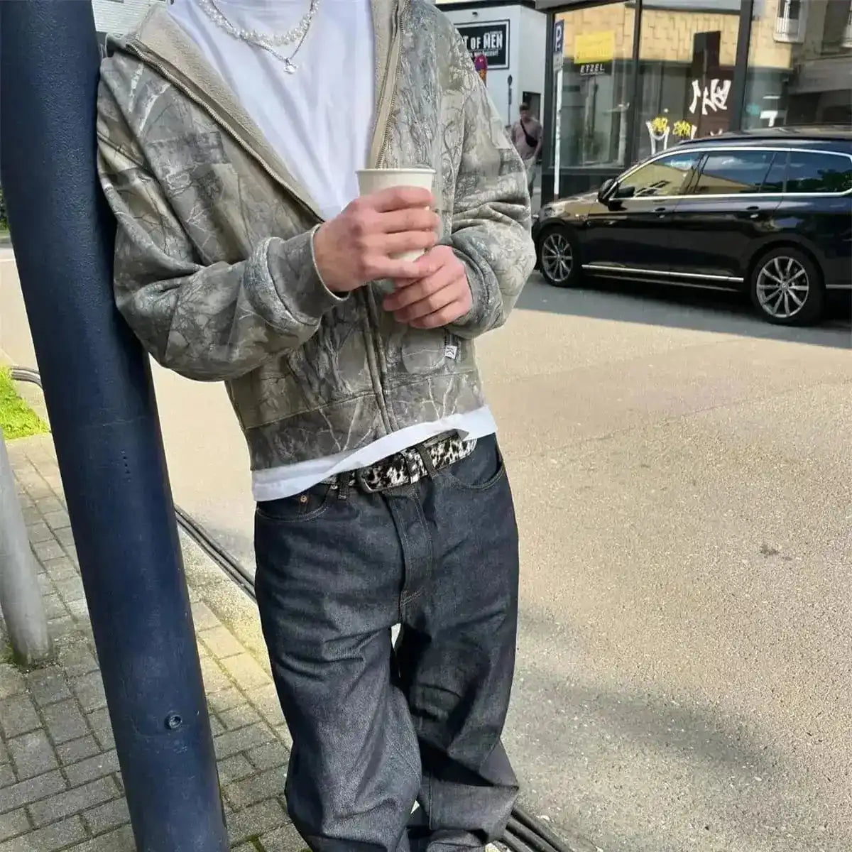 Y2k Camouflage Zip Up Hoodie