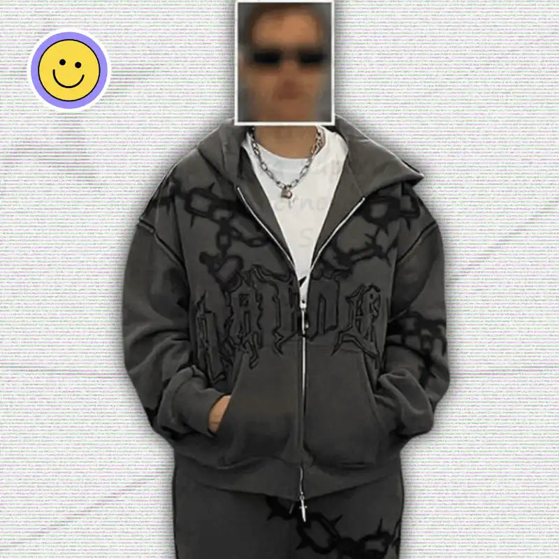 Y2k Gothic Zip up Hoodie